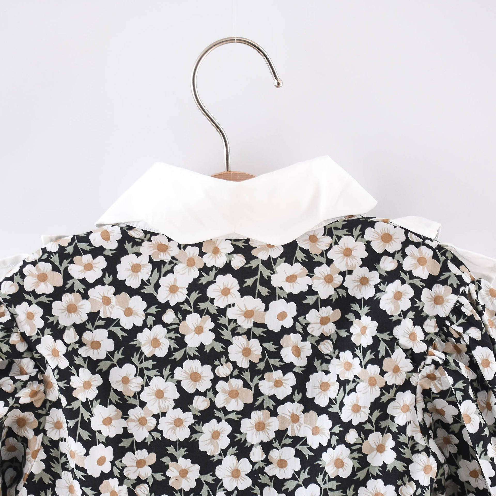 Children's clothing girls' dress 2024 Spring and Autumn new style lace patchwork doll collar Korean version long sleeved_voghion.com