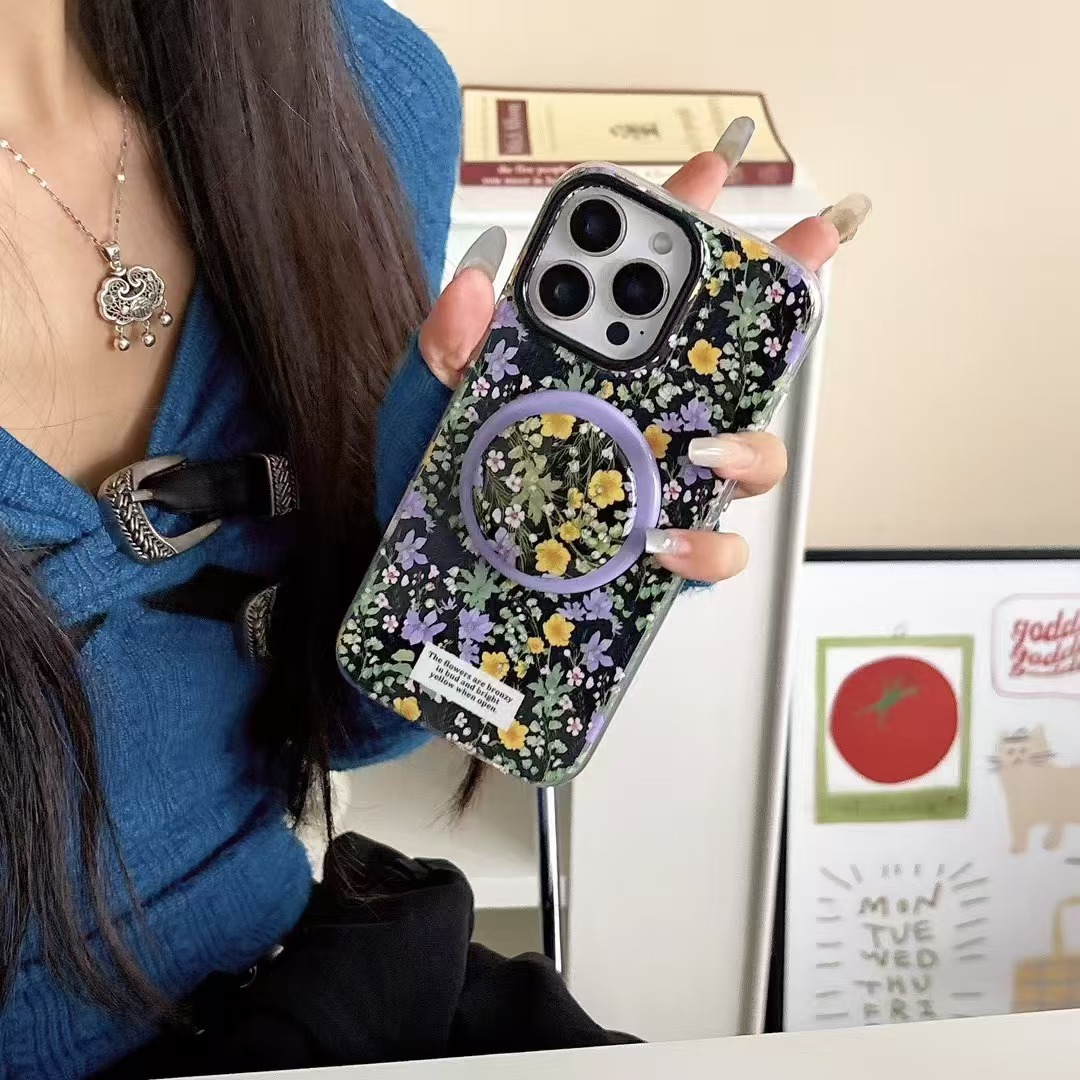 Flores de color frescas de verano para Apple 16ProMax funda para teléfono 15/14 Retro 15Pro Mujer 13 Nuevo