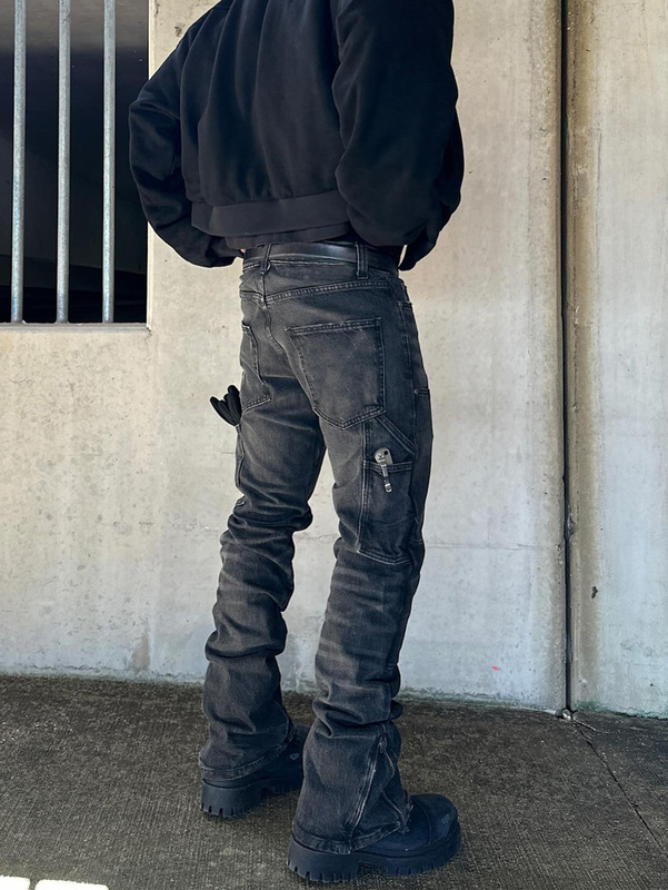 欧美跨境高街黑色时尚潮流男士牛仔裤修身弹力设计外贸牛仔裤男|undefined