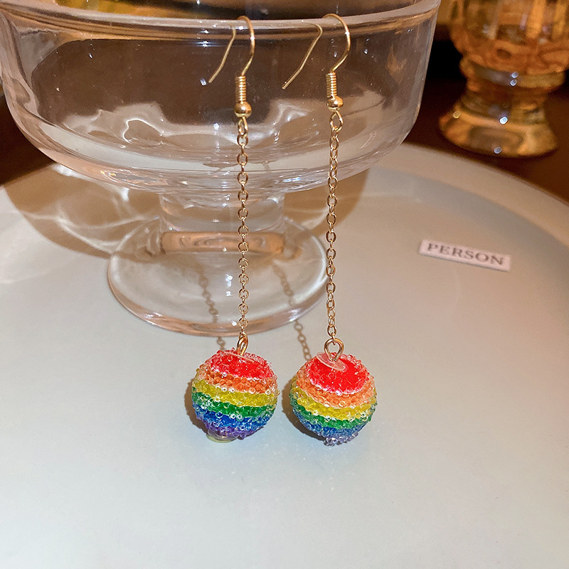 1 Pair Simple Style Rainbow Alloy Inlay Rhinestones Women's Drop Earrings display picture 12