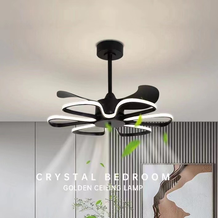 Nordic Light Luxury Fan Lamp Living Room Ceiling Fan Lamp Simple Modern Household Integrated Dining Room Study Bedroom Fan Chandelier