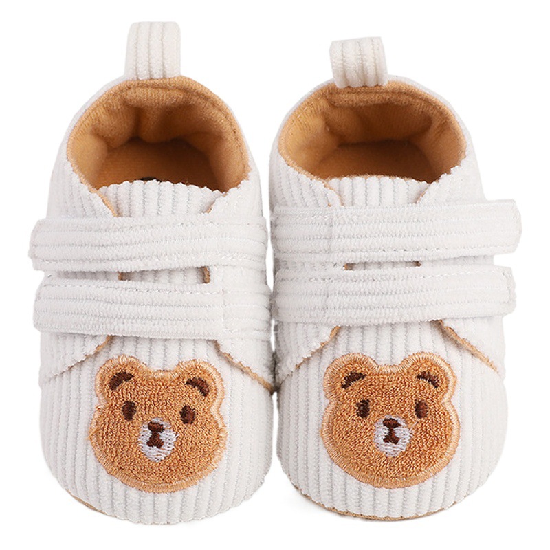 0-1 años de edad de dibujos animados bordado oso niños y niñas bebé niño Zapatos de Bebé Zapatos de Niño Zapatos de bebé de una sola pieza entrega