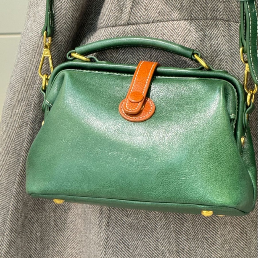 Top Grain Cowhide Leather 2024 New Handcrafted Doctor Bag For Women, Niche Crossbody Genuine Leather Bag, Practical And Versatile For Commuting - Thumbnail 3