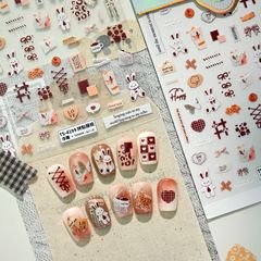 日系卡通浮雕美甲贴纸TS-4194拼贴报纸浮雕网红可爱甲贴爆款推荐