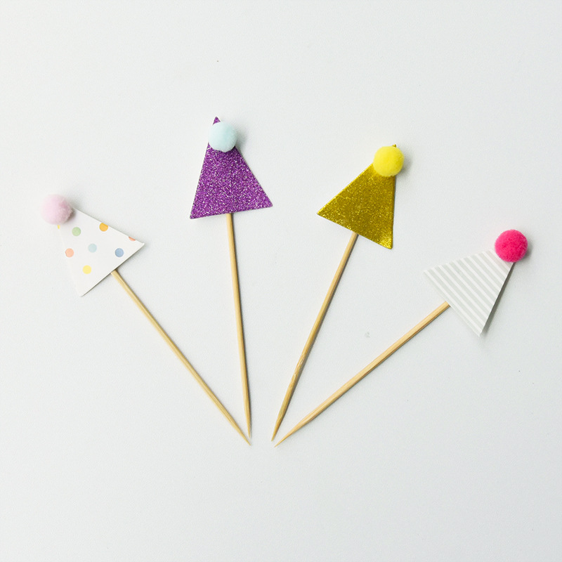 Fiesta vela de cumpleaños insert pastel decoración ins viento lindo sombrero osos sonrientes creativos dibujos animados para niños
