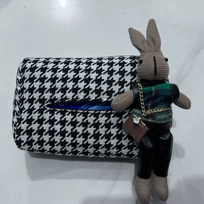 Creative Tissue Box Car Cute: Car tissue box/set - houndstooth-tissue-box-long-eared-rabbit-green-clothes
