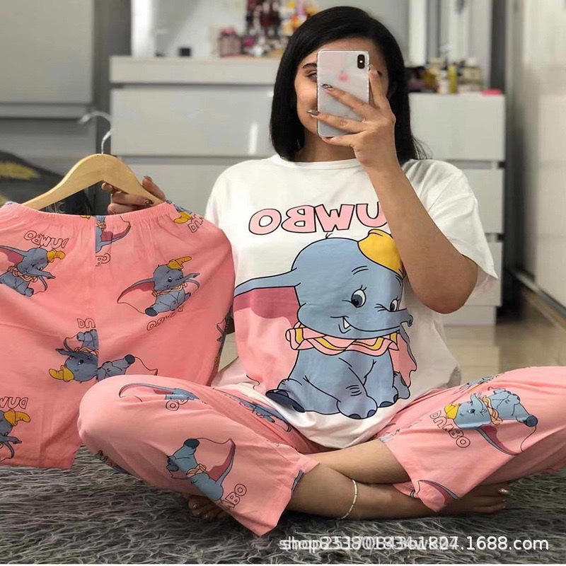 Pijamas transfronterizos de leche de verano pantalones de manga corta tres piezas de dibujos animados lindos ropa de hogar de comercio exterior de labu