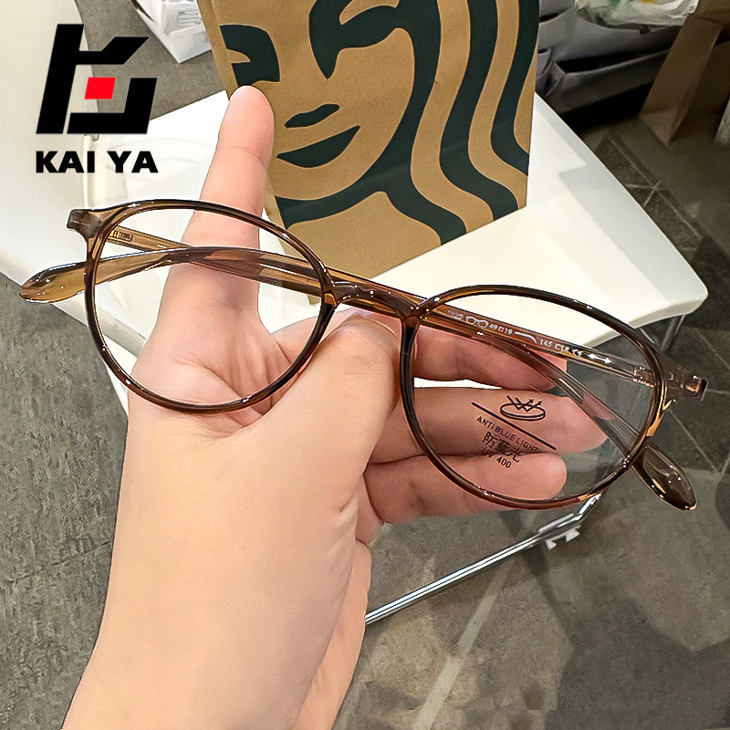 冷茶色框架眼镜产品展示图