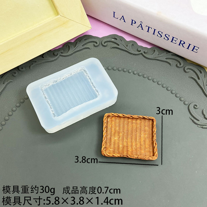 ミニチュア食品おもちゃ籐プレートシリコンモールドミニフルーツプレートパンフレーム石膏樹脂粘土モールド接着剤キャンドルモールド|undefined