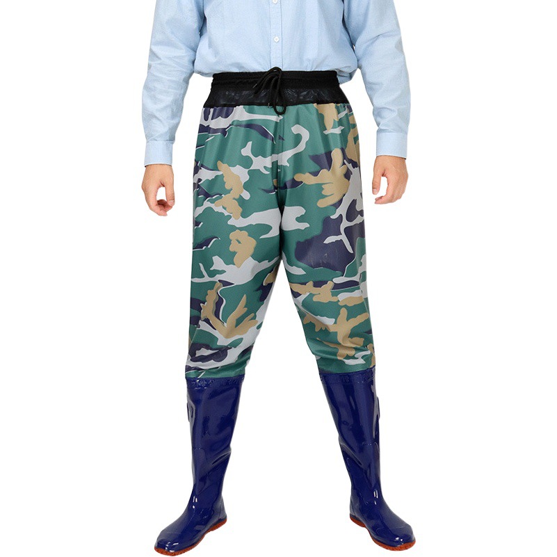 Waist-length Pants Half-length Over-the-knee Fishing Pants Non-slip Thickened Wading Pants Field Transplanting Shoes Protective Waterproof Fork Pants