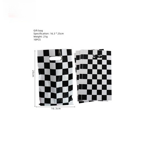 흑백 체크 무늬 선물 가방*10pcs