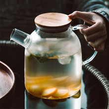 批发玻璃冷水壶家用耐高温大容量简约凉水壶耐热玻璃茶壶茶具代发