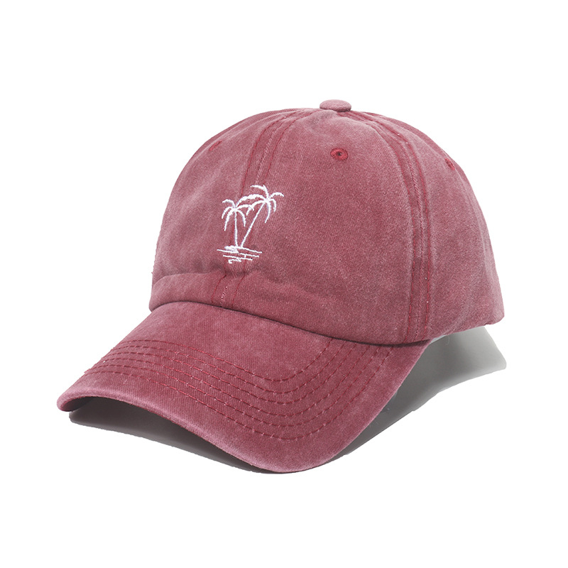 Men's Korean Style Coconut Tree Embroidery Curved Eaves Baseball Cap display picture 3