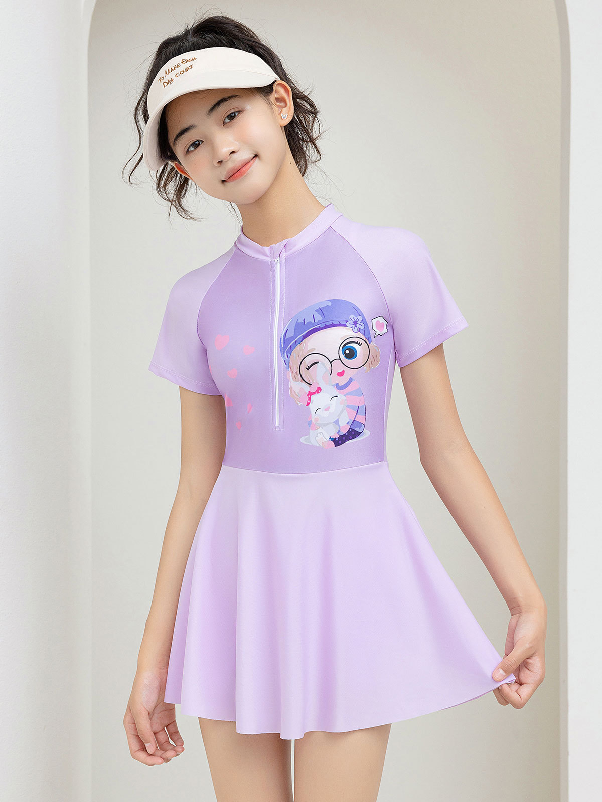 trajes de baño para niños niñas 2024 nuevo conjunto de entrenamiento profesional de secado rápido protector solar de mangas cortas trajes de natación para niñas