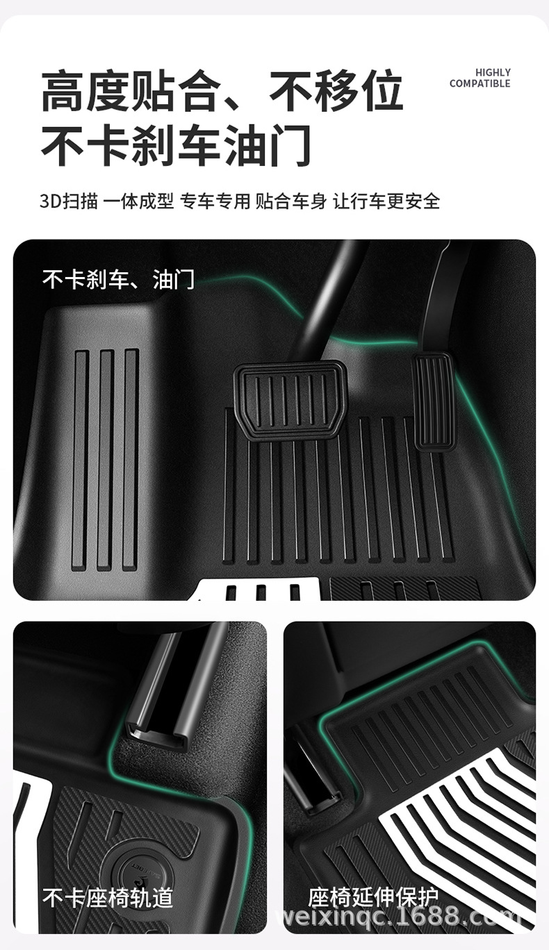 Suitable for the New Version of Tesla Model Y/Yl/3, Special Colorful Tpe Car Floor Mats and Trunk Mats