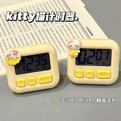 新款小猫方糖计时器厨房提醒器电子学生时间管理静音桌面迷你闹钟