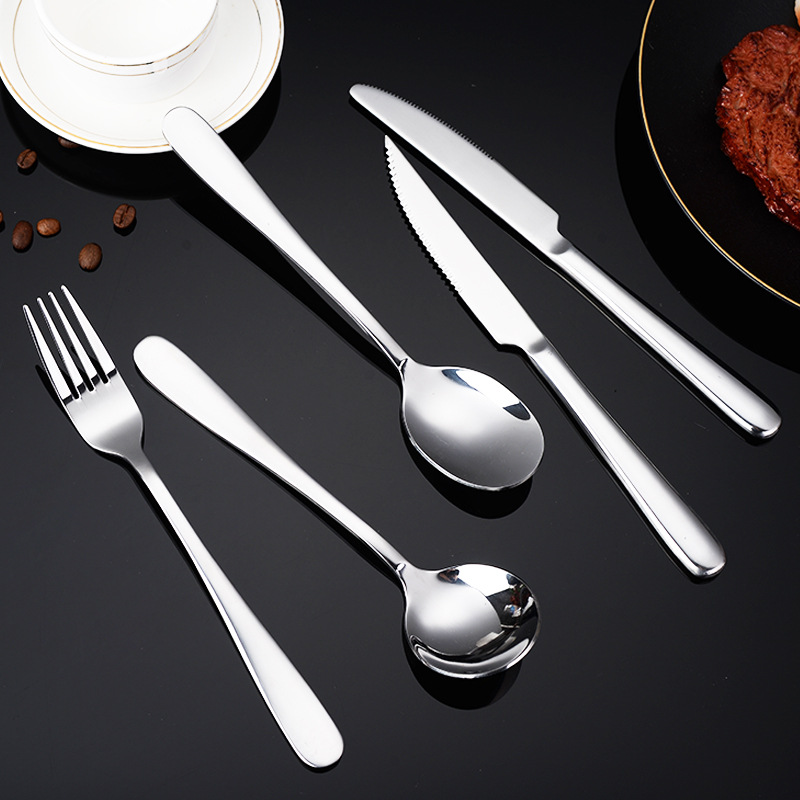 국경 간 304 우아한 스테인레스 스틸 프랑스 호텔 나이프 포크 스푼 웨스턴 포크 스푼 디저트 스푼 과일 포크 스테이크 나이프 포크