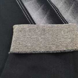 厂家生产现货牛仔布料加厚丝绒仿针织彩色毛巾底牛仔面料YT3048#