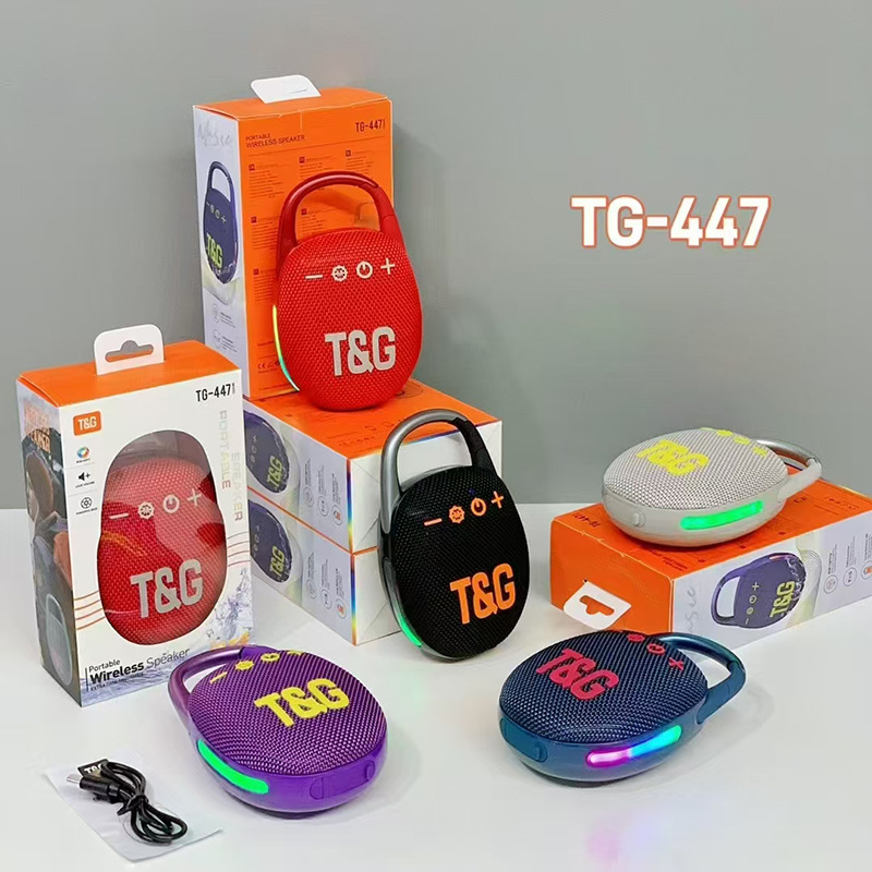 新型tg447アウトドア登山用カラビナ付きBluetoothスピーカー ワイヤレスTWS大音量ミニclip5ギフト用スピーカー|undefined