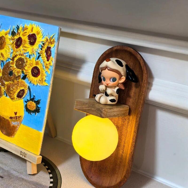 発光ナイトライト中世無垢材フレンチウォールマウント磁気壁装飾モダンクリエイティブ DIY B&B 壁アクセサリー|undefined