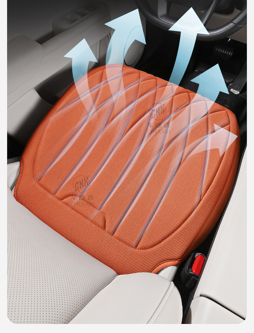 Car Seat Cushion, Suitable for All Seasons, Seaweed Fiber Seat Cushion, Latex Cotton Seat Cover, Summer Comfort, Non-Slip, Breathable Seat Cushion