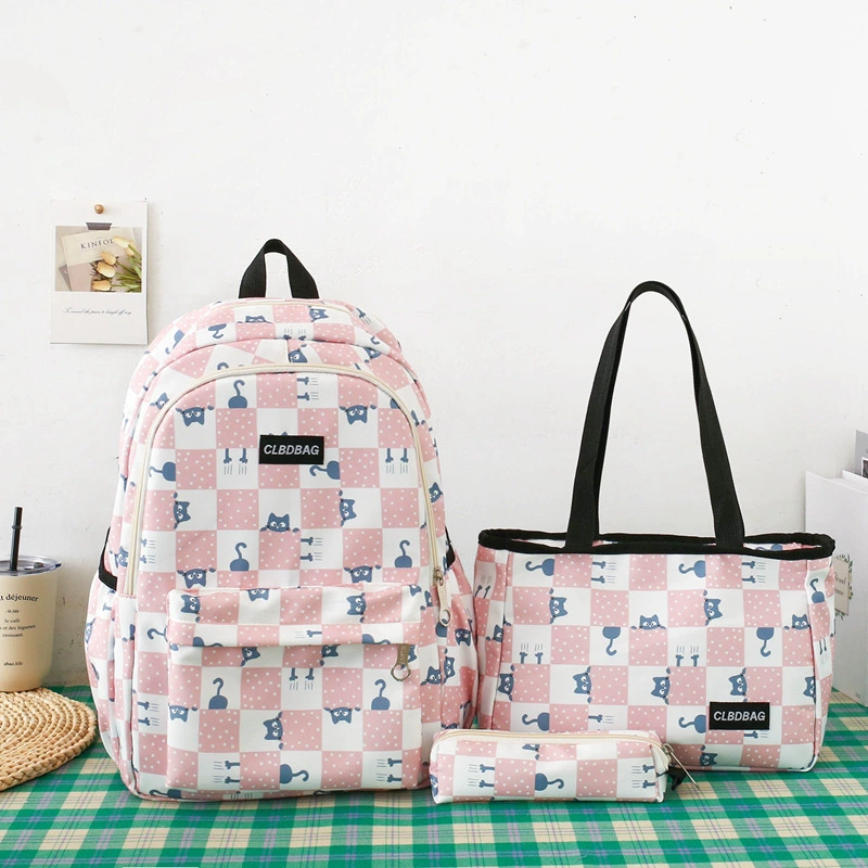 Set, backpack, capacious bag for students, 3 piece set, Korean style, for secondary school