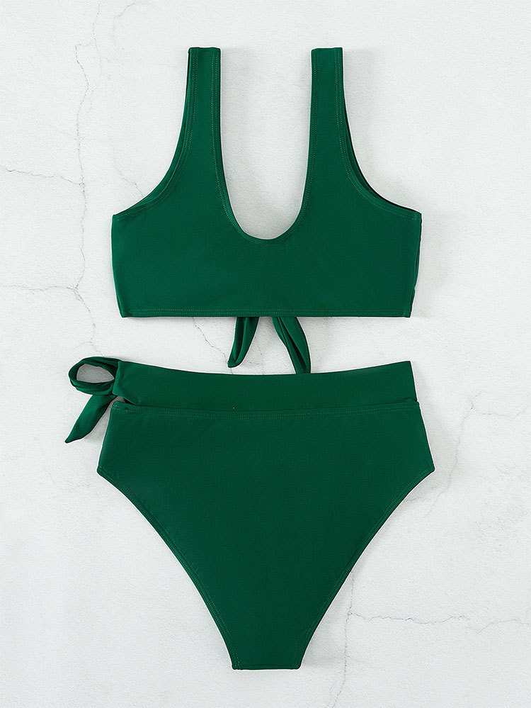 175g Weight Sexy Feel Of Sensation Mid Waist Panties Waist Bralette Bra Category Nylon Fabric Type split swimsuit Tops Type 2 Pieces Set Quantity Swimming Pool, Beach Occasion Solid Color Pattern Women's Gender Women's Solid Color 2 Pieces Set Bikinis Swimwear 4