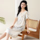 2025 New Summer Products, Comfortable Cotton Thin Short-Sleeved Nightgown, Loose, Elegant and Elegant Women's Comfortable Sleep and Skin-Friendly Home Clothes