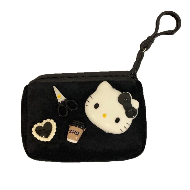 kitty猫可爱收纳零钱包便携卡通包挂件暗黑kt卡包创意迷你收纳包|undefined