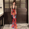 Southeast Asia Slim Fit Pure Desire Lace Perspective Sexy Open Back Holiday Dress