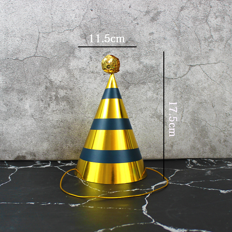 Sombreros de cumpleaños de embalaje independiente, sombreros de fiesta, sombreros de punta, sombreros de fiesta para bebés, sombreros de pastel