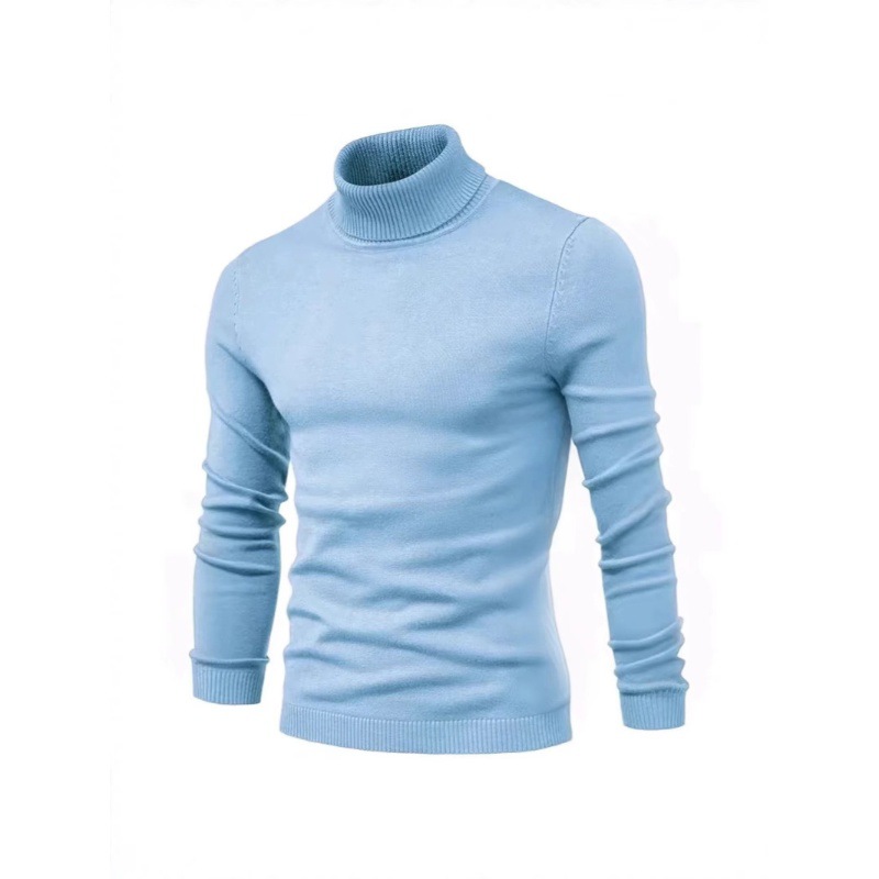 Wholesale men's round neck sweaters for spring and autumn, solid color, round neck, foreign trade men's casual knitwear, cross-border knitwear