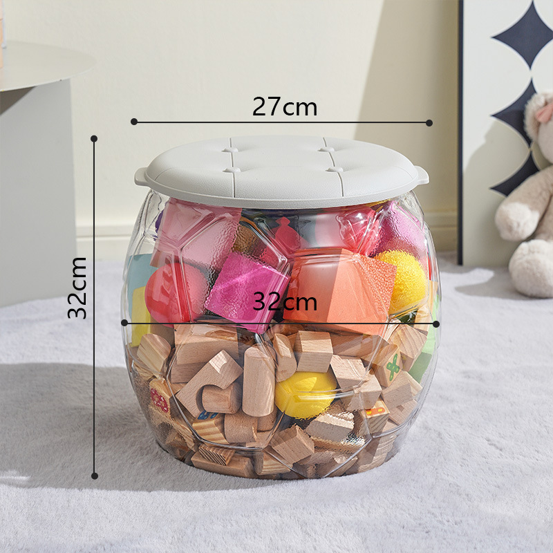 人形創意サッカー透明収納腰掛けぬいぐるみぬいぐるみ収納収納ボックス子供玩具収納神器|undefined