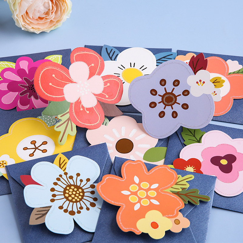 Creativo inswind simple tarjeta de Navidad bendición agradecimiento mensaje deseo tarjeta pequeña escrita a mano con sobre