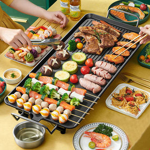 Electric Barbecue Grill for Home Use, Smokeless Meat Grill, Electric Grill Pan, Korean-Style Multifunctional Hot Pot, Electric Grill, Factory Direct Sale