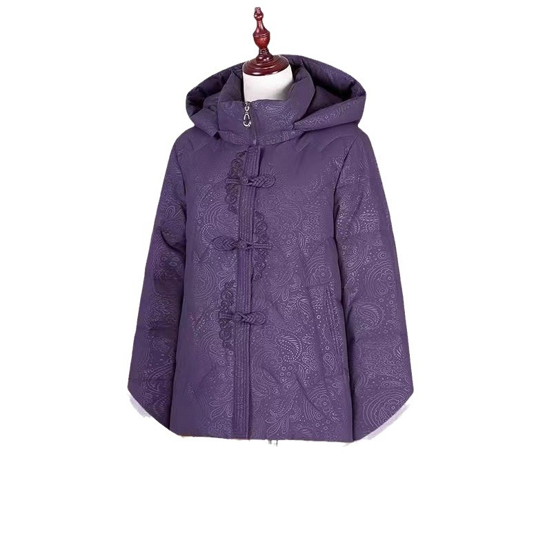 New Grandma Clothes Winter Down Cotton-padded Jacket plus size Western Style Cotton-padded Jacket for Middle-aged and Elderly Women's Thickened Warm Cotton-padded Jacket
