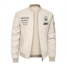 跨境新款春秋季大码夹克男潮流港风男装帅气时尚印花灯芯绒夹克