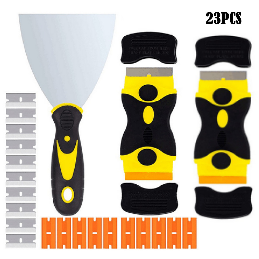 23件套迷你双面刮刀金属铲刀工具组合墙壁胶水标签残留物清洁