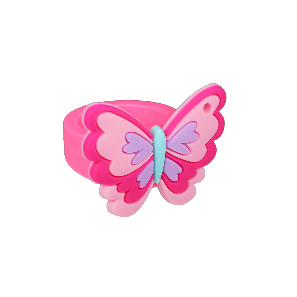 Estilo De Dibujos Animados Mariposa Pvc Muchachas Anillos 1 Pieza display picture 3