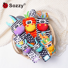 Sozzy宝宝摇铃手表带益智新生儿0-3岁礼物手腕带婴儿袜子玩具批发