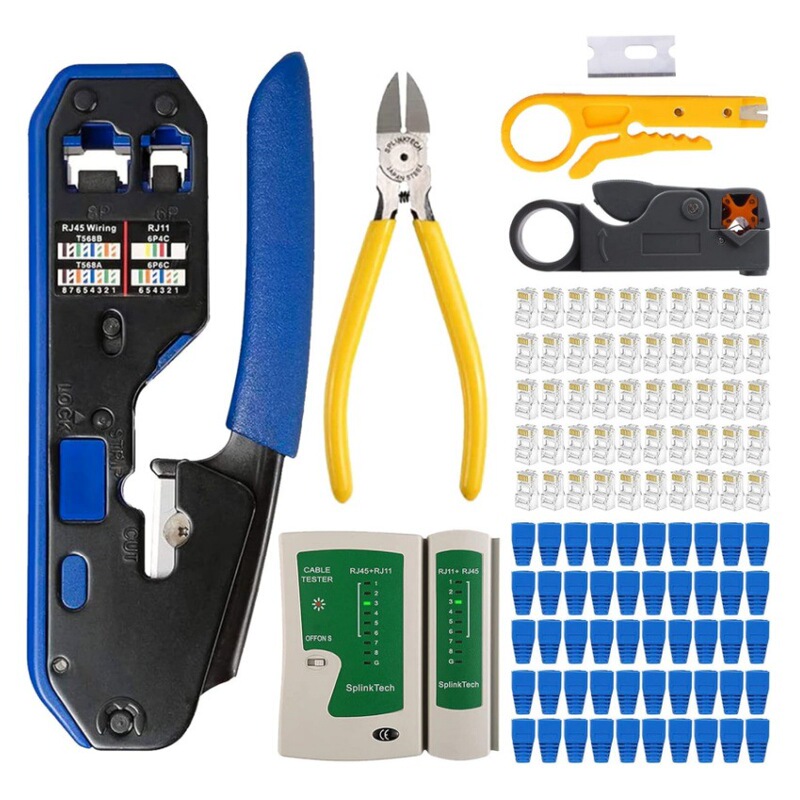 Super Class 5 Network Clamp Network Pliers rj45 Tool Stripping Electrician Water Mouth Pliers Combination suit Test Clamp Super Class 5 Network Clamp Network Pliers rj45 Tool Stripping Electrician Water Mouth Pliers Combination suit Test Clamp