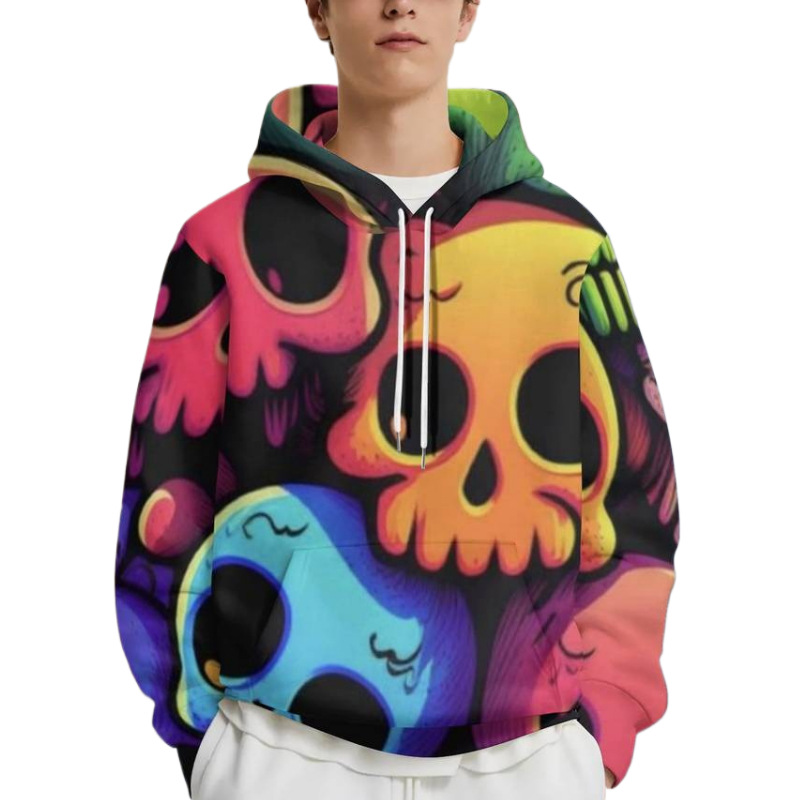 Sweat à capuche homme, pull imprimé numérique 3D, coupe ample, tendance et décontracté, veste chaude automne-hiver_voghion.com
