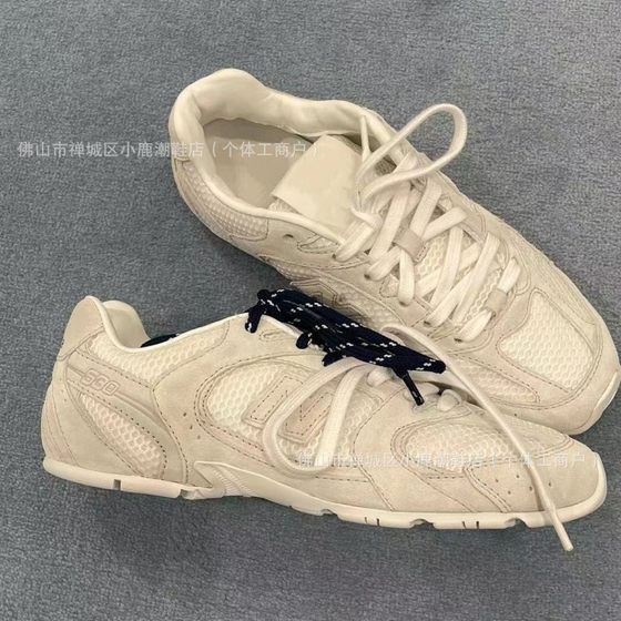 Miu Family Joint sneaker Women's 2024 New Genuine Leather Retro Casual Shoes German Training Shoes All-match Forrest Gump Shoes