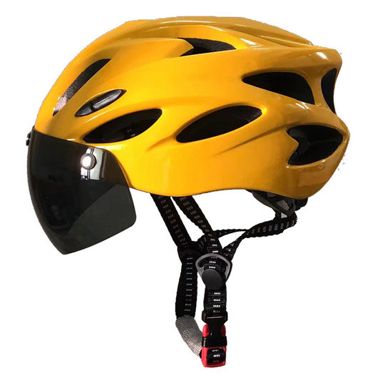 Bicycle Helmet Magnetic Lens Integrated Driving Safety Hat Road Bike Cycling Thick Model Factory Direct Sale