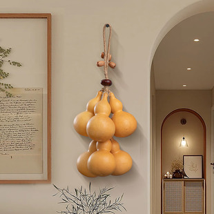 Natural Gourd Five Emperors' Money Door-To-Door Pendant Real Gourd String Hanging Ornament Home Living Room Decoration Fortune Wall Hanging