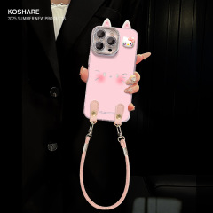 kt猫公仔挂绳适用苹果16可爱手机壳iphone17promax羽纱15新女款14