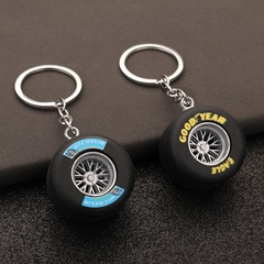 外国貿易クロスボーダー PVC ソフトゴムタイヤキーホルダーペンダントカーアクセサリー小さなギフト印刷可能なロゴメーカー卸売