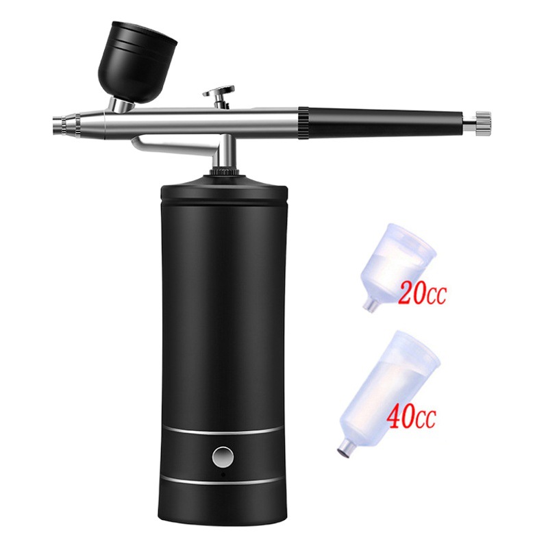 Modelo de inyección de tinta pintura tatuaje de uñas mini pistola de pulverización de la bomba de aire traje de presión de alimentación de aleación de aluminio de pintura en aerosol pluma image 1