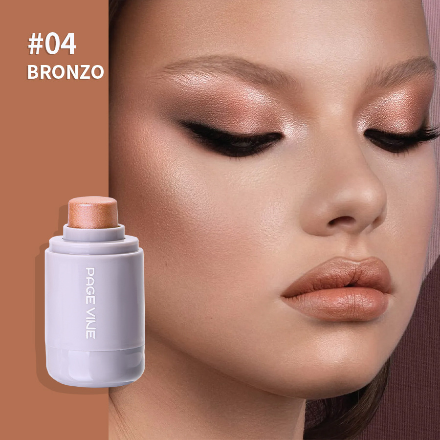 Cross-border color maquillaje PAGE VINE bolsillo barra de brillo natural brillante brillante Amazon barra de agua de sombra de ojos