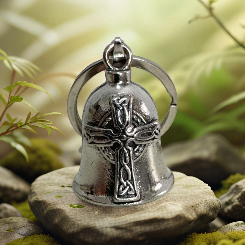 Labeling cross-border foreign trade cross bell key chain jewelry fashion personality motorcycle pendant necklace